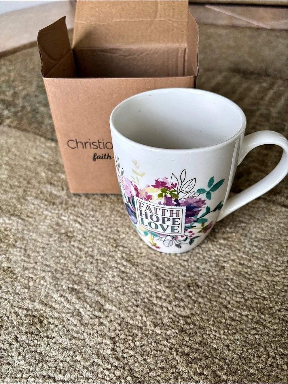 NWT Faith Hope Love Floral Mug - Picture 2 of 7